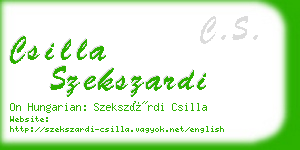 csilla szekszardi business card